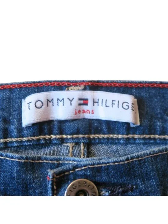 Tommy Hilfiger Bootcut Jeans 2002 Dark Wash Stretch Size 8 Hipster Fit - Picture 6 of 11